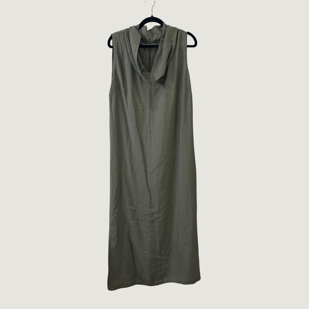 Cut Loose Sleeveless Cowl Neck Maxi Dress Olive Green XL Lagenlook Fall Layering